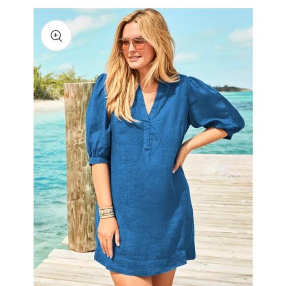 Lilly Pulitzer Maileigh Linen dress, Blue, size 0, but fits large - Picture 3 of 14